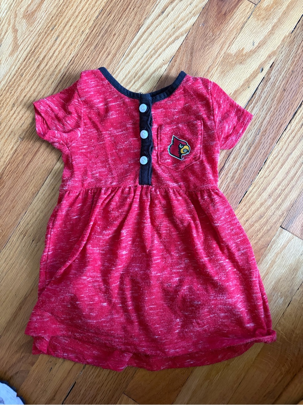 Colosseum Red Short Sleeve Team Dress with Black Button Placket